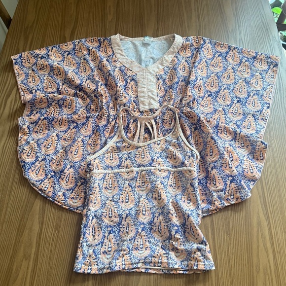 Kids UPF 50+ Cabana Life Cover-Up & Tankini Top – Size 10 - Picture 1 of 12